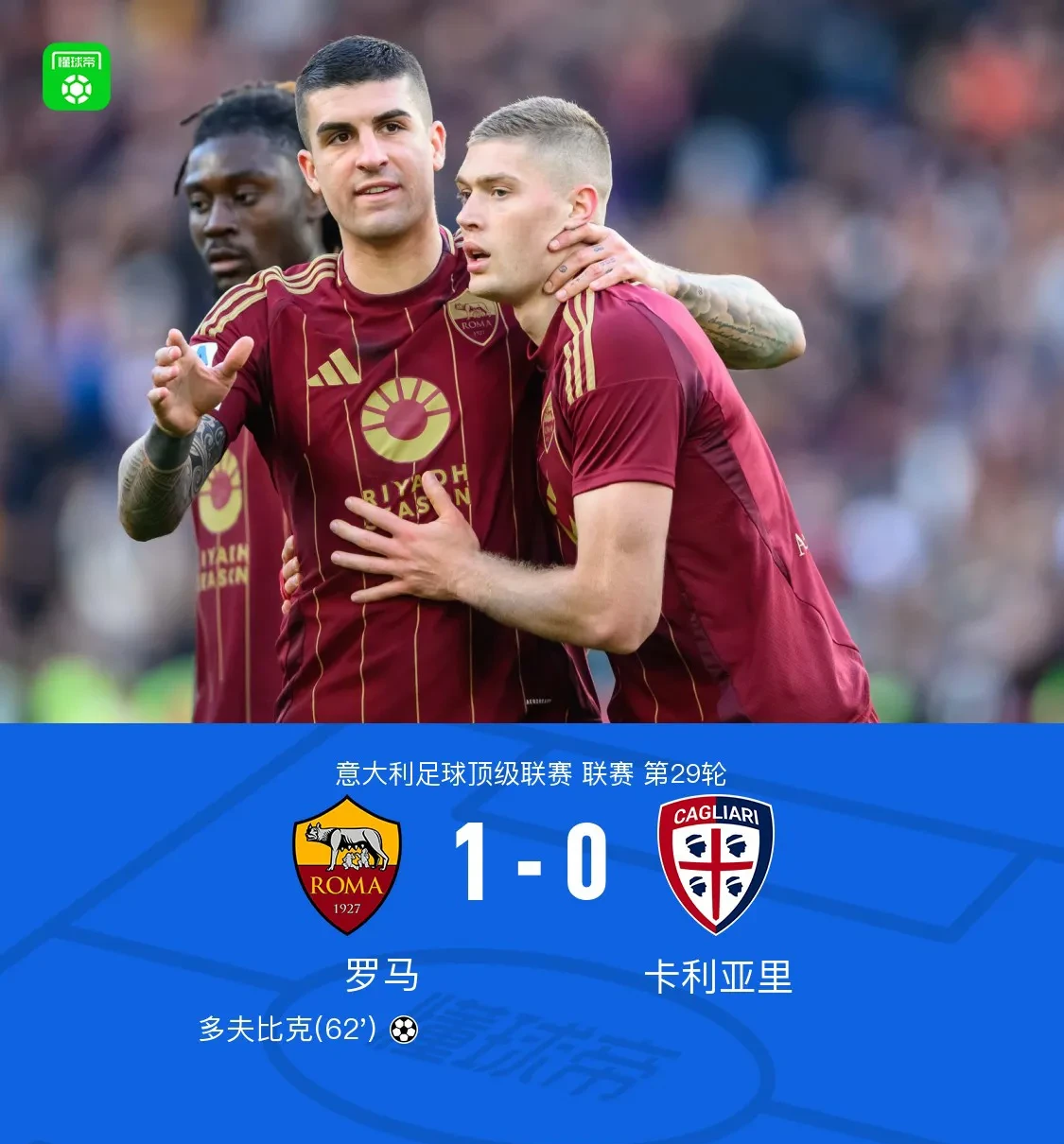 尊龙凯时-罗马迎来重要胜利,排名意甲联赛前三位球员
